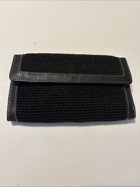 SAK Black Woven Foldover Wallet